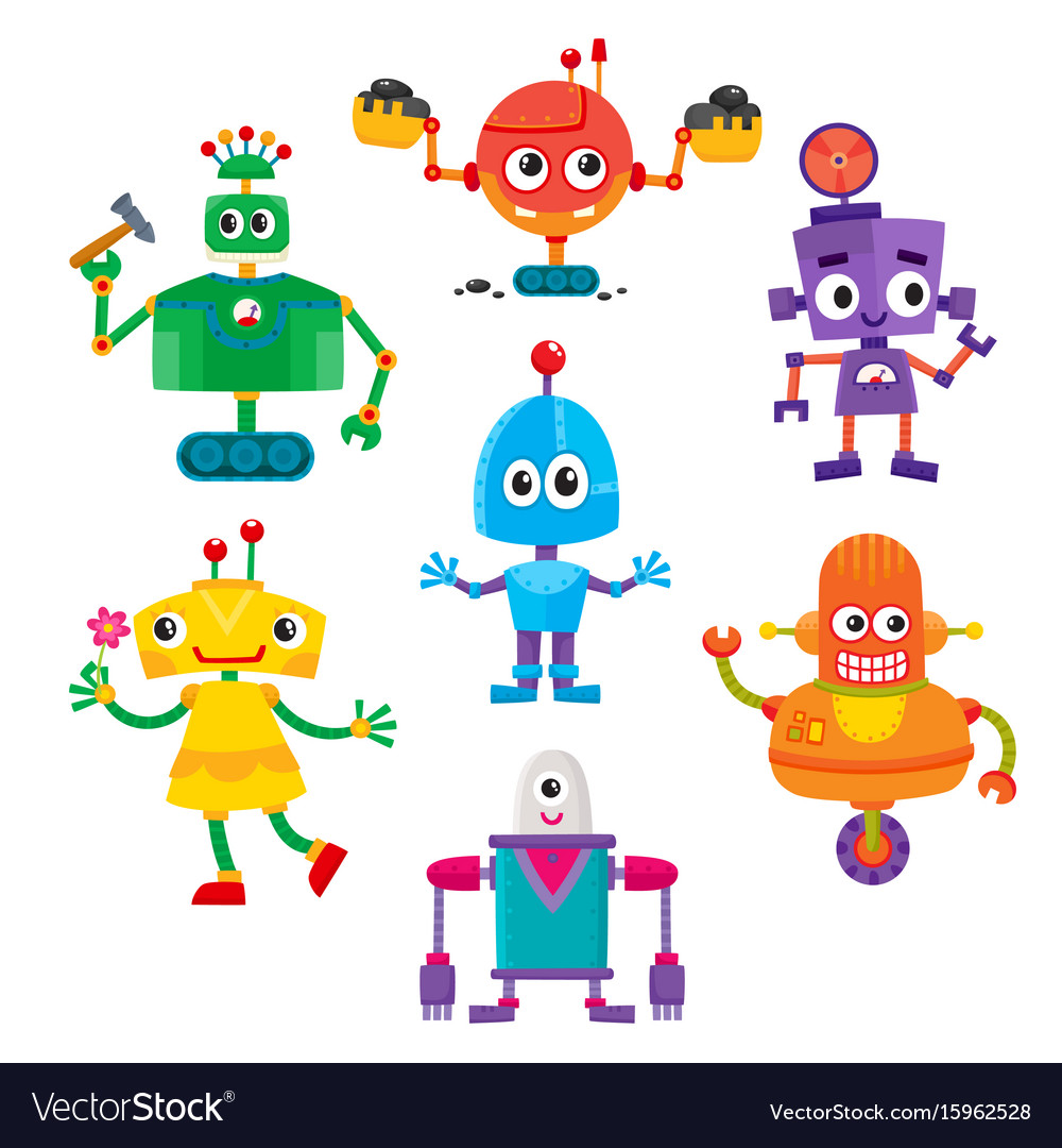 vector robot cute