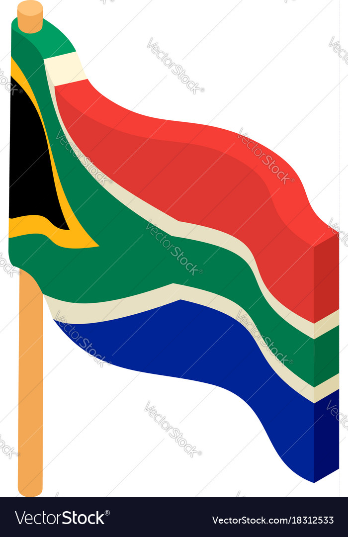 African flag icon isometric style