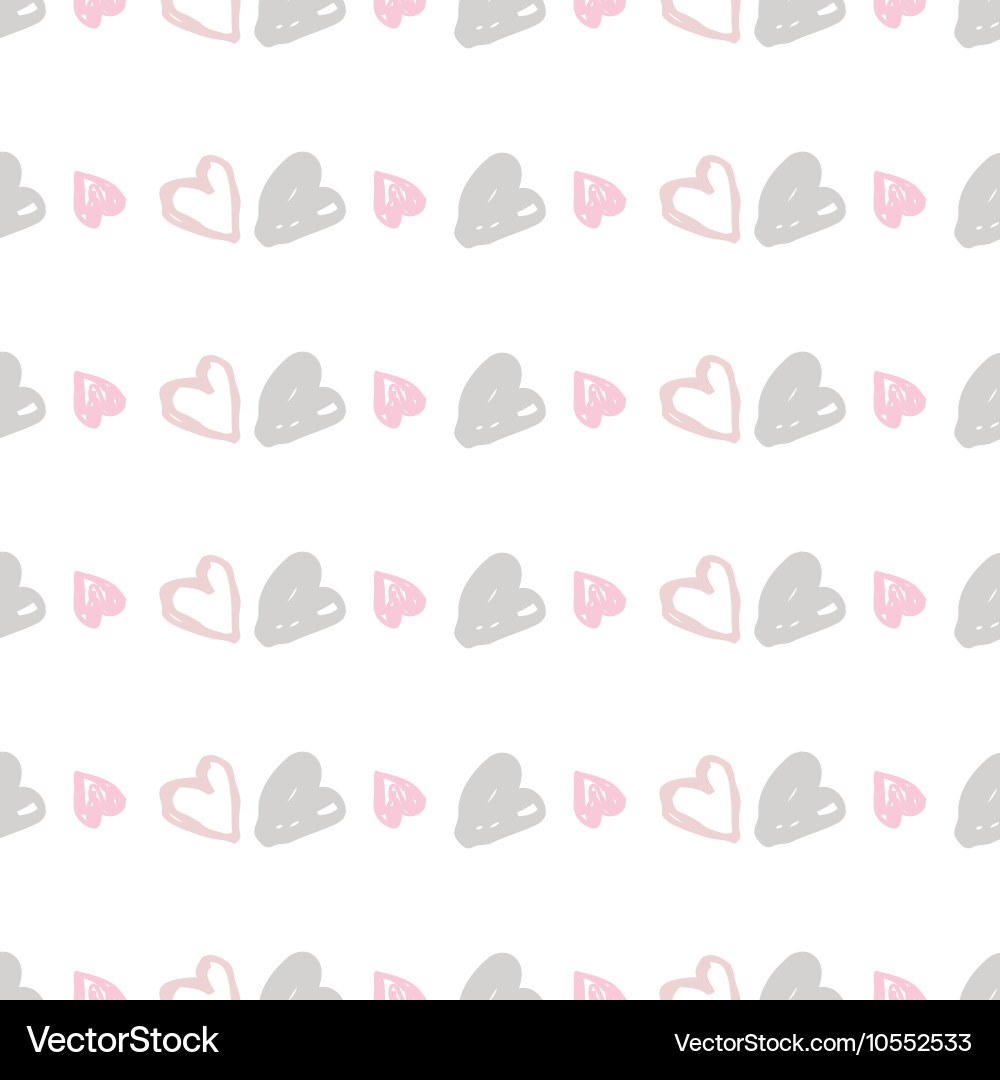 Doodle seamless pattern with hearts Royalty Free Vector