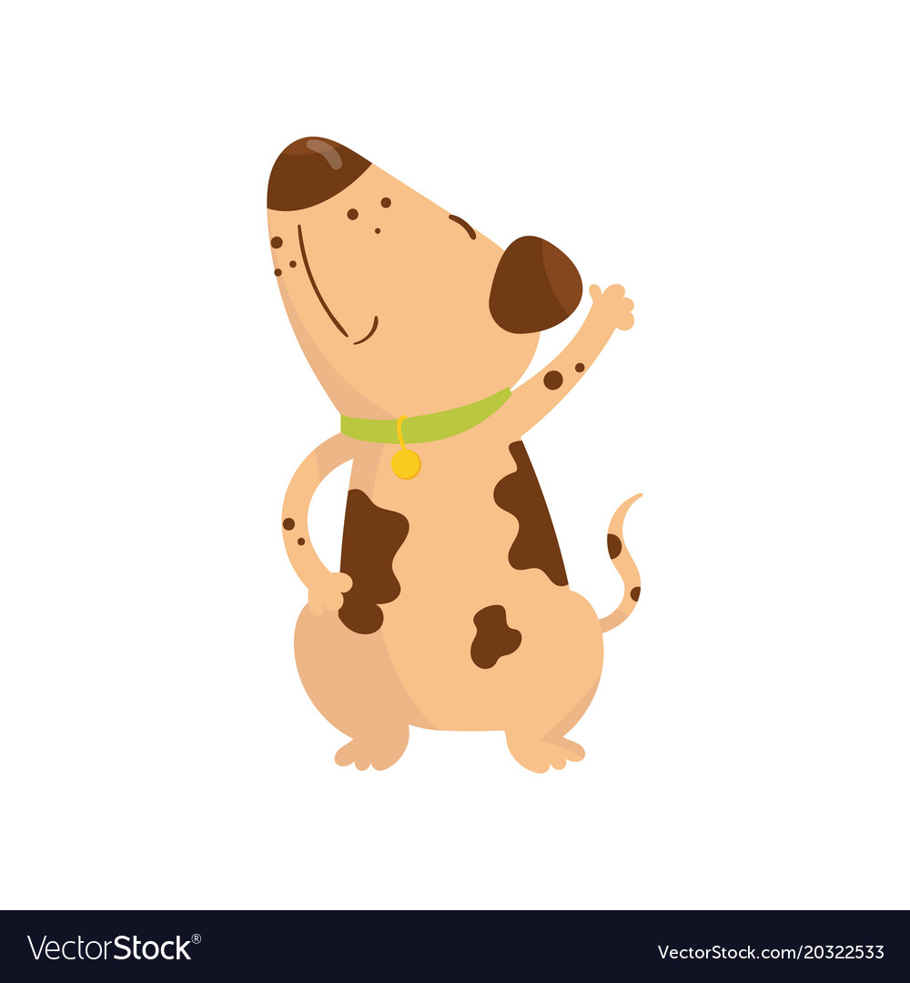 Funny little dog with brown spots on body cartoon Vector Image Funny little dog with brown spots on body cartoon Vector Image