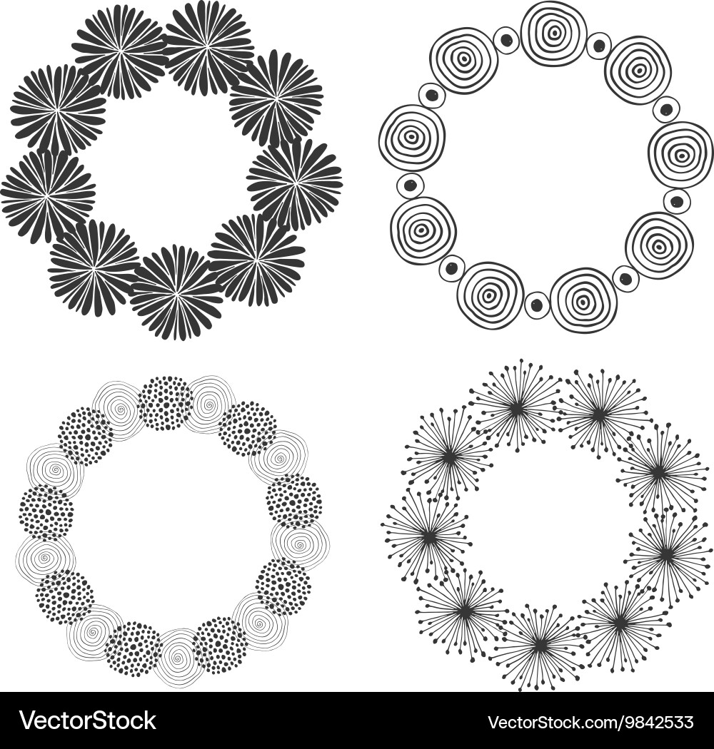 Hand drawn doodle frames decorative Royalty Free Vector