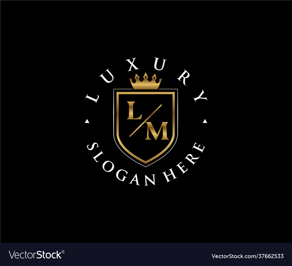 Initial lm letter royal luxury logo template