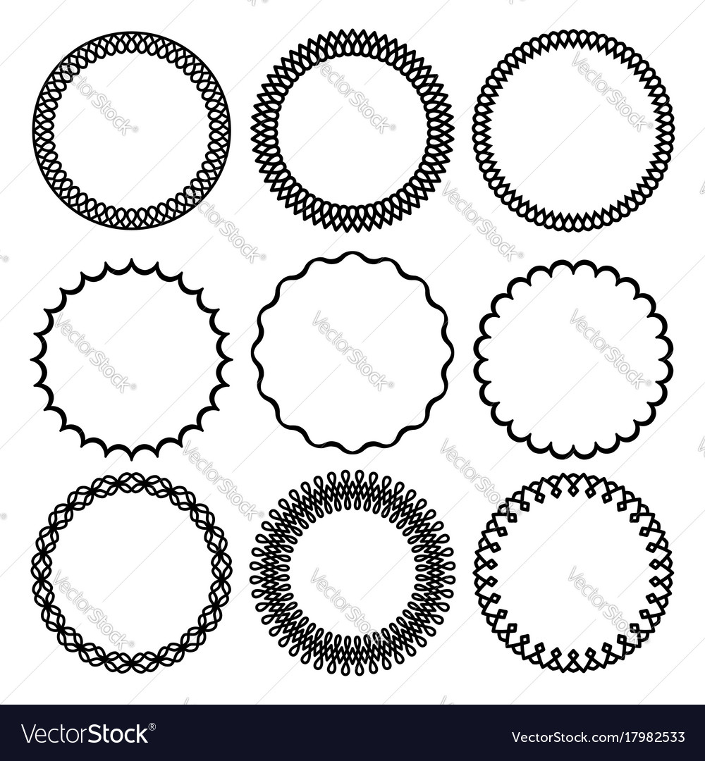 Set of round twisted frame 3 Royalty Free Vector Image