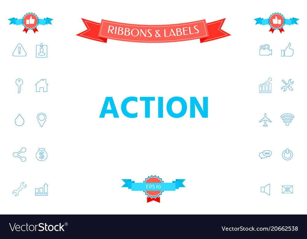 Action button symbol Royalty Free Vector Image