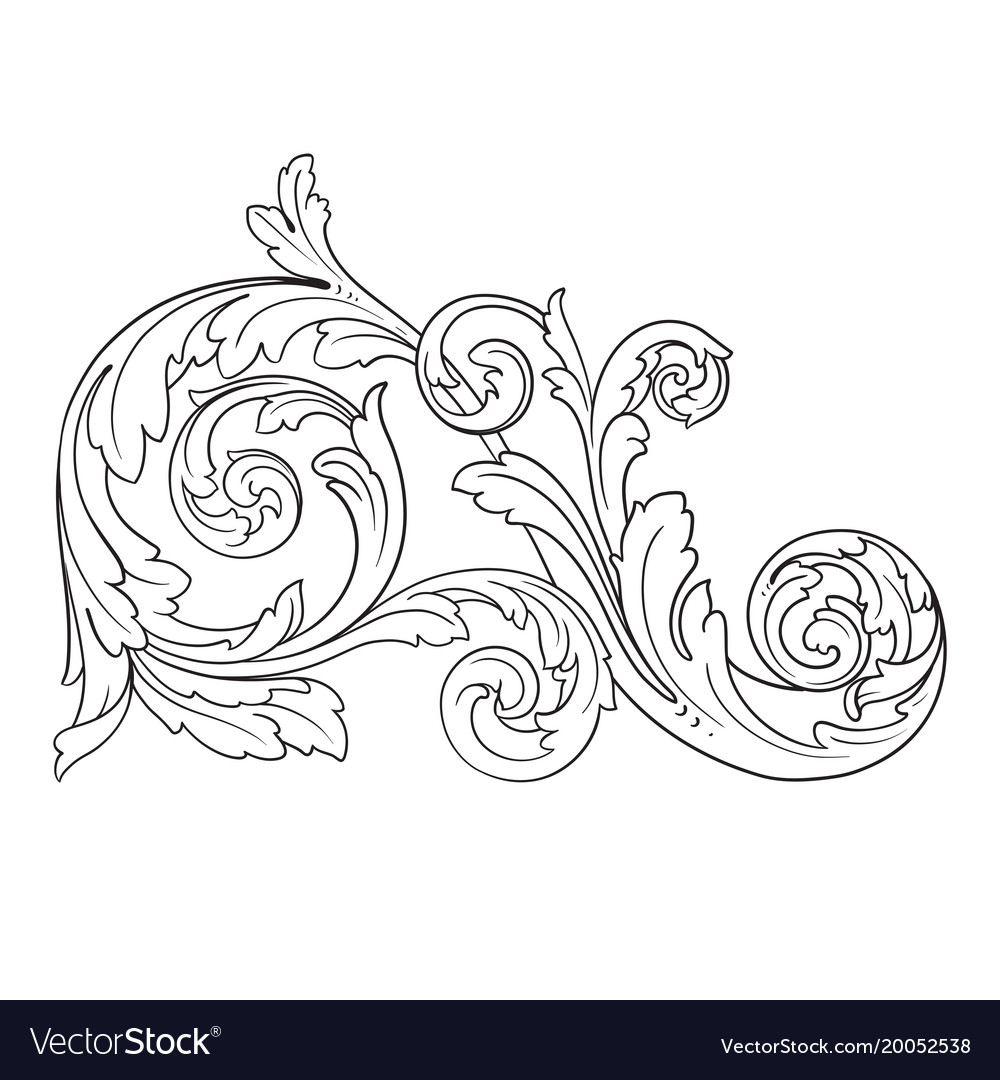 Baroque ornament in victorian style Royalty Free Vector