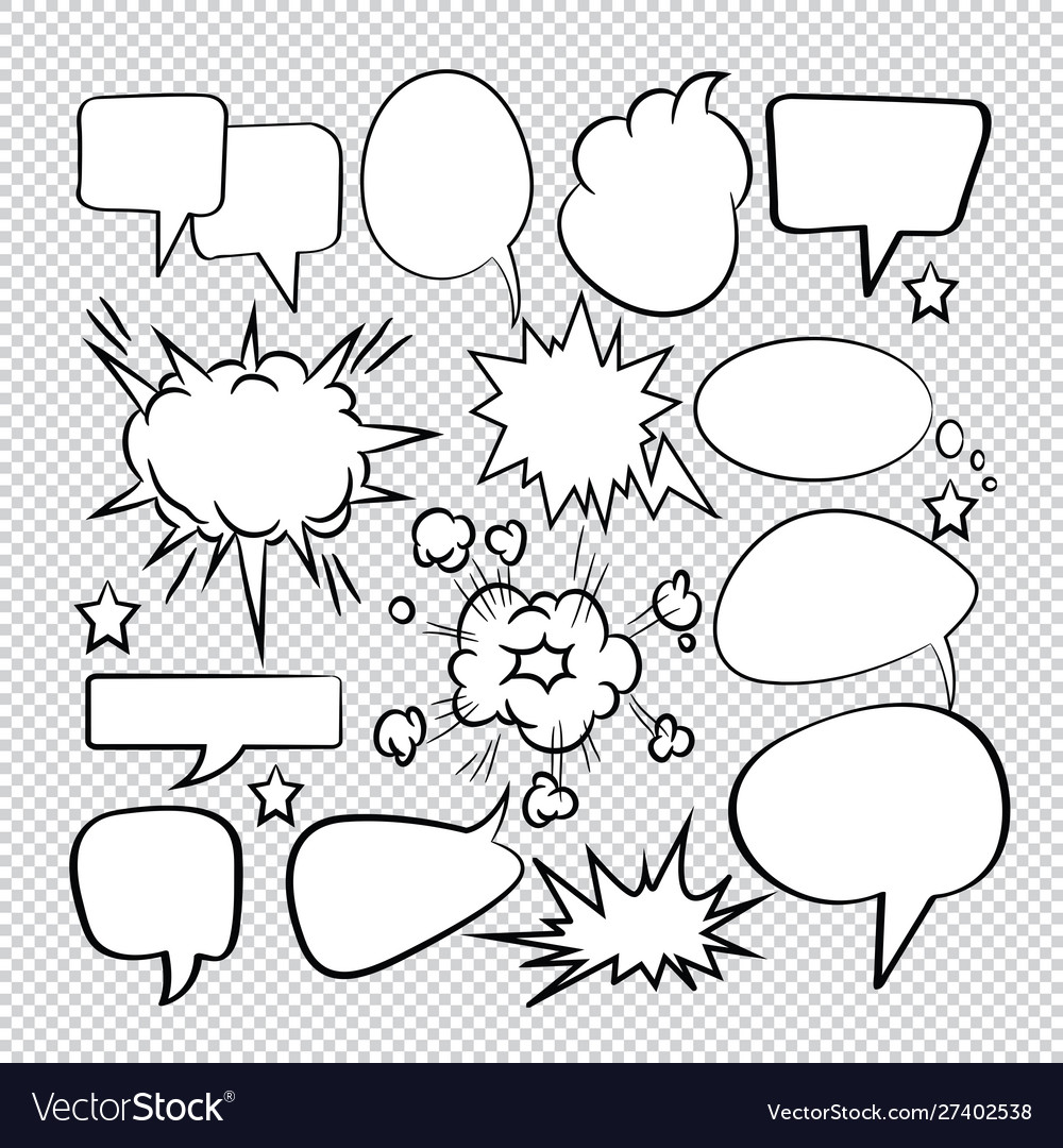 Comic speech bubbles icons collection 08