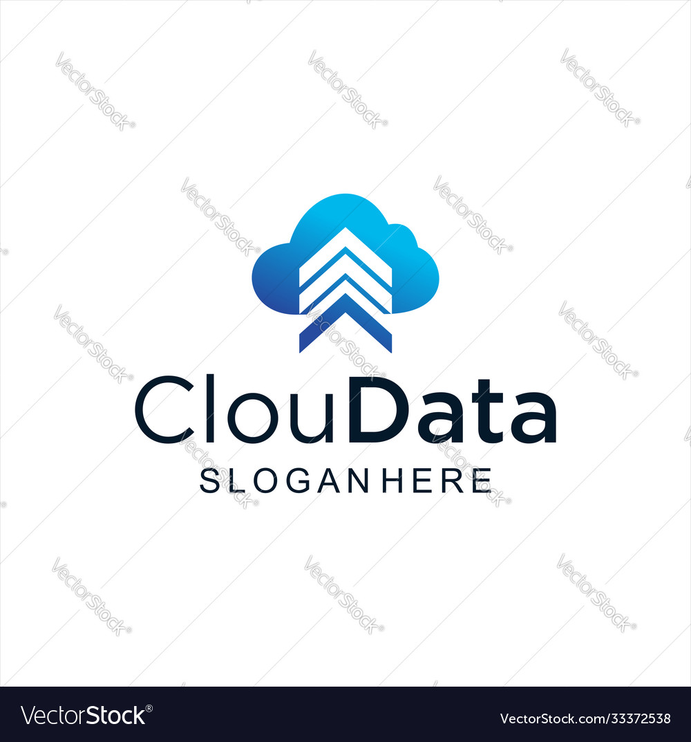 Data cloud logo design server tech digital Vector Image