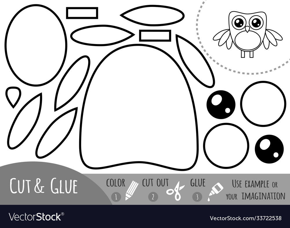 Education paper game for children owl Royalty Free Vector