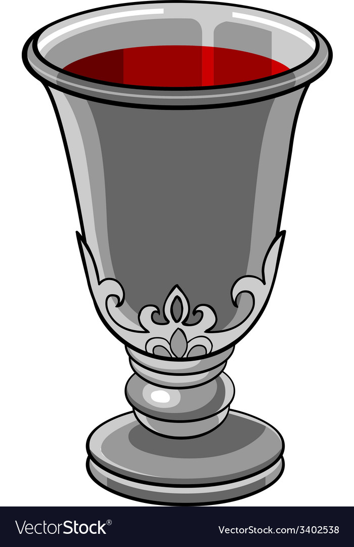 Silver goblet with wine Royalty Free Vector Image