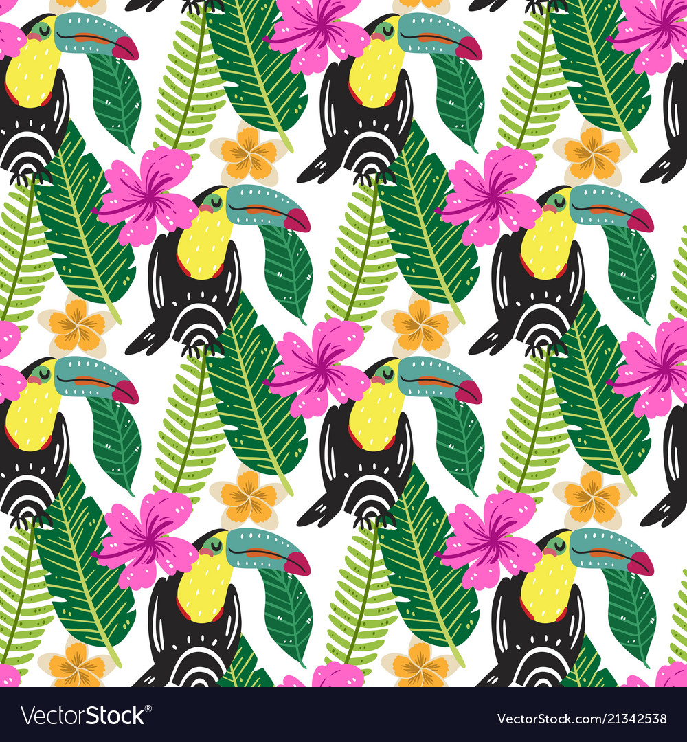 Summer Tropical Seamless Pattern Royalty Free Vector Image