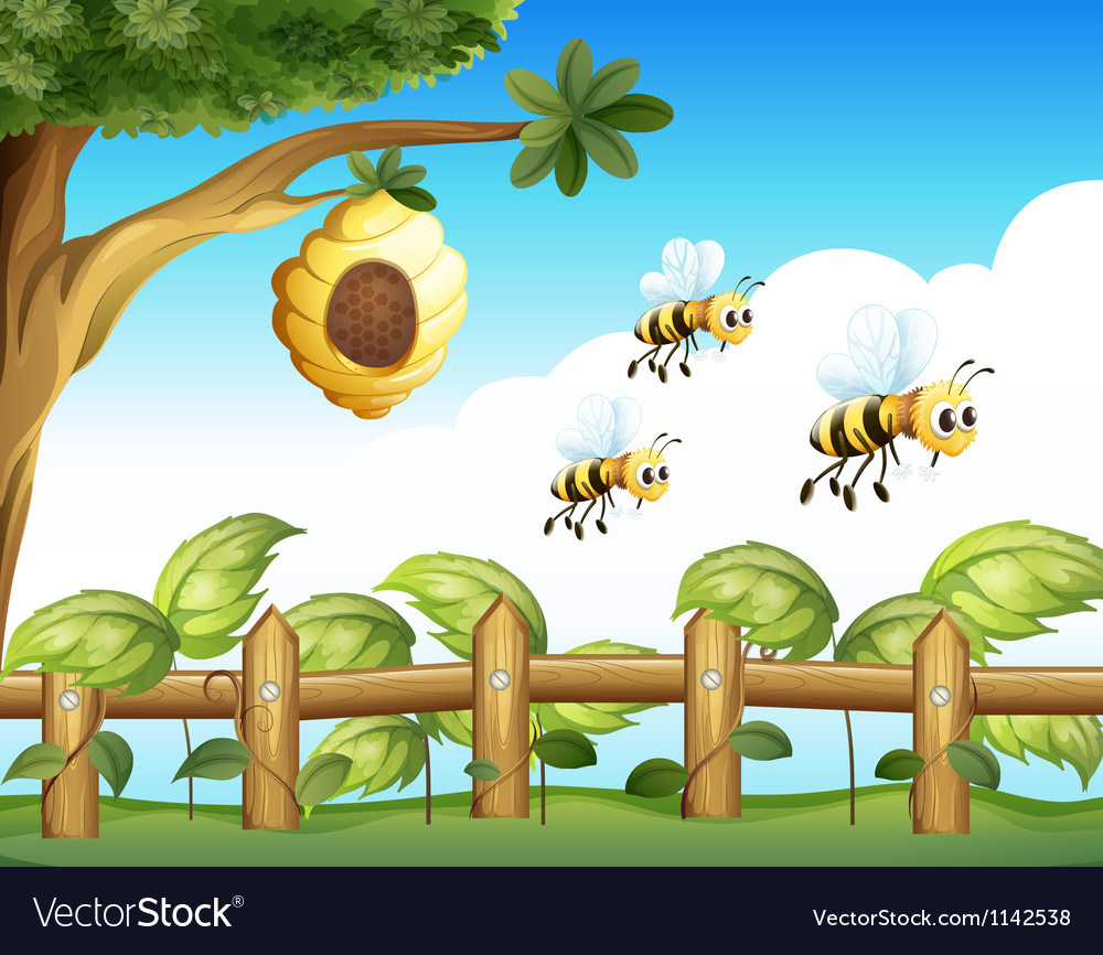 The Three Bees Royalty Free Vector Image Vectorstock