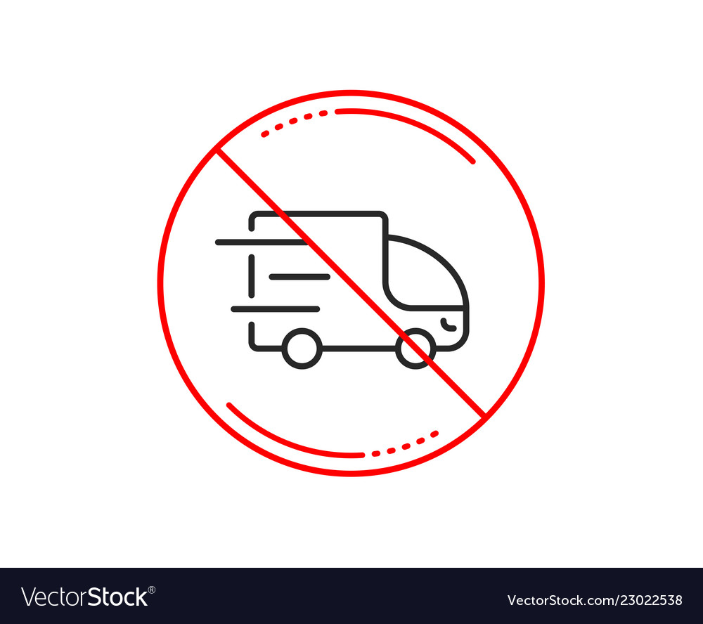 Truck delivery line icon express service sign