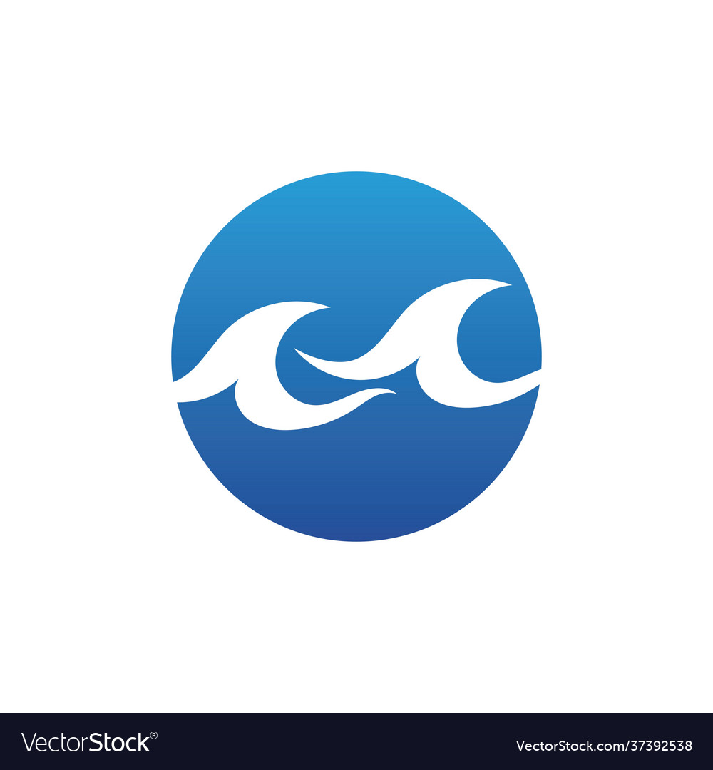 Water wave icon template logo Royalty Free Vector Image