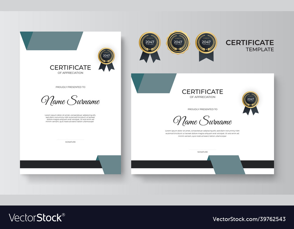 Certificate of appreciation template gold Vector Image