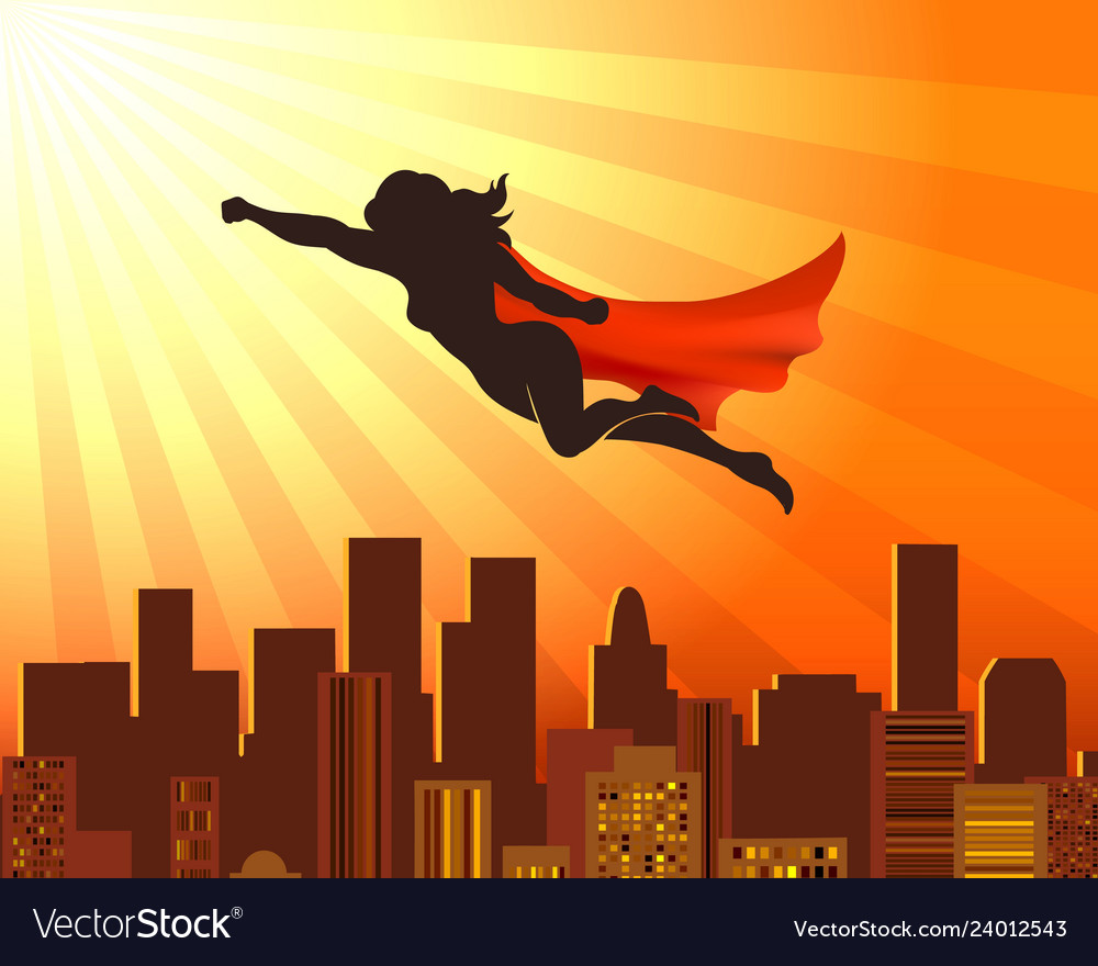 Photo Superhero woman in flight