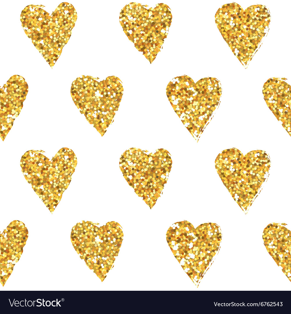 Golden heart glitter background Royalty Free Vector Image