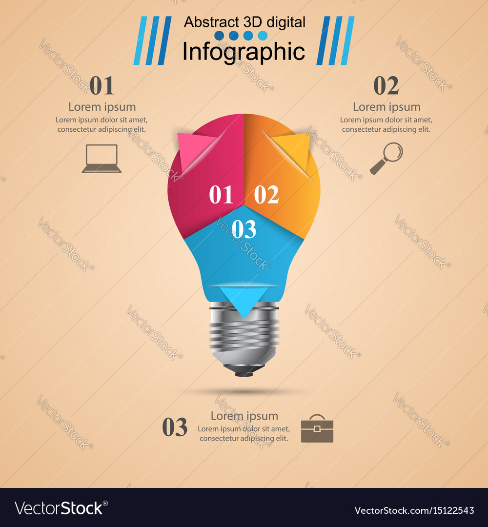 Infographic Design Bulb Light Icon Royalty Free Vector Image