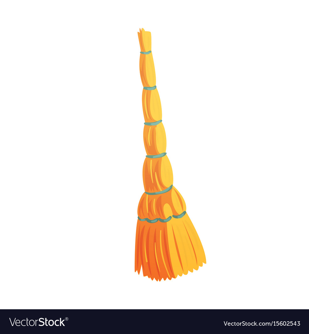 Retro cleaning and dusting broom cartoon Vector Image