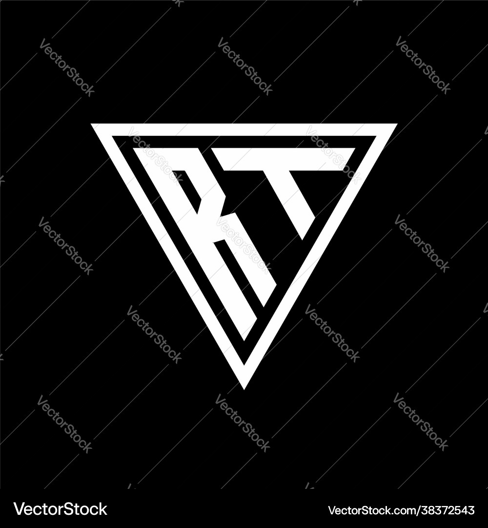 Rt logo monogram with triangle shape designs Vector Image