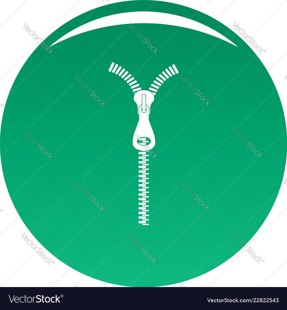 Short zip icon green Royalty Free Vector Image