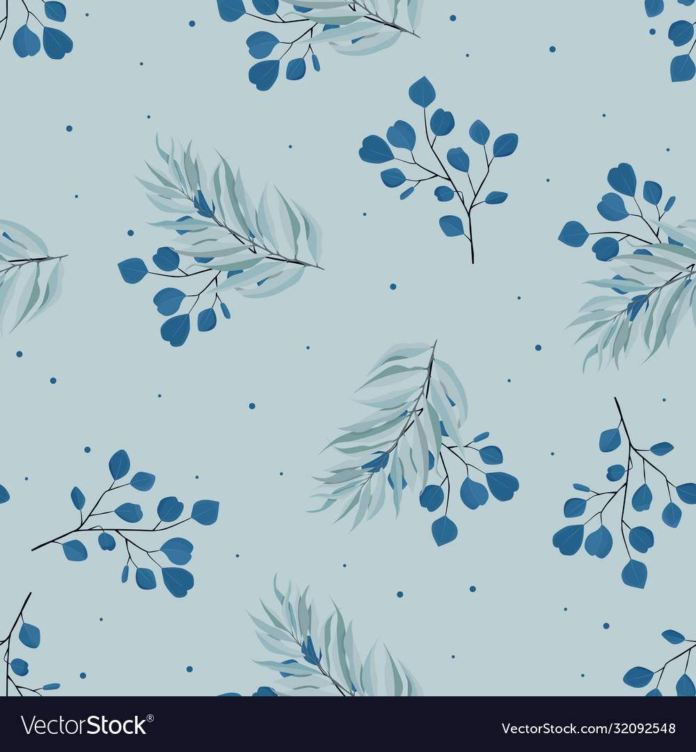 Abstract seamless pattern with leaves