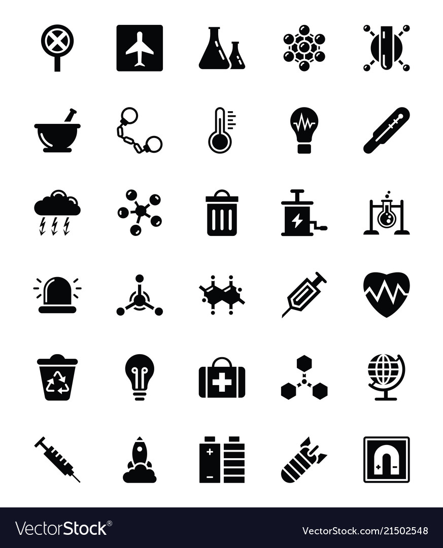 Biohazard glyph icons Royalty Free Vector Image