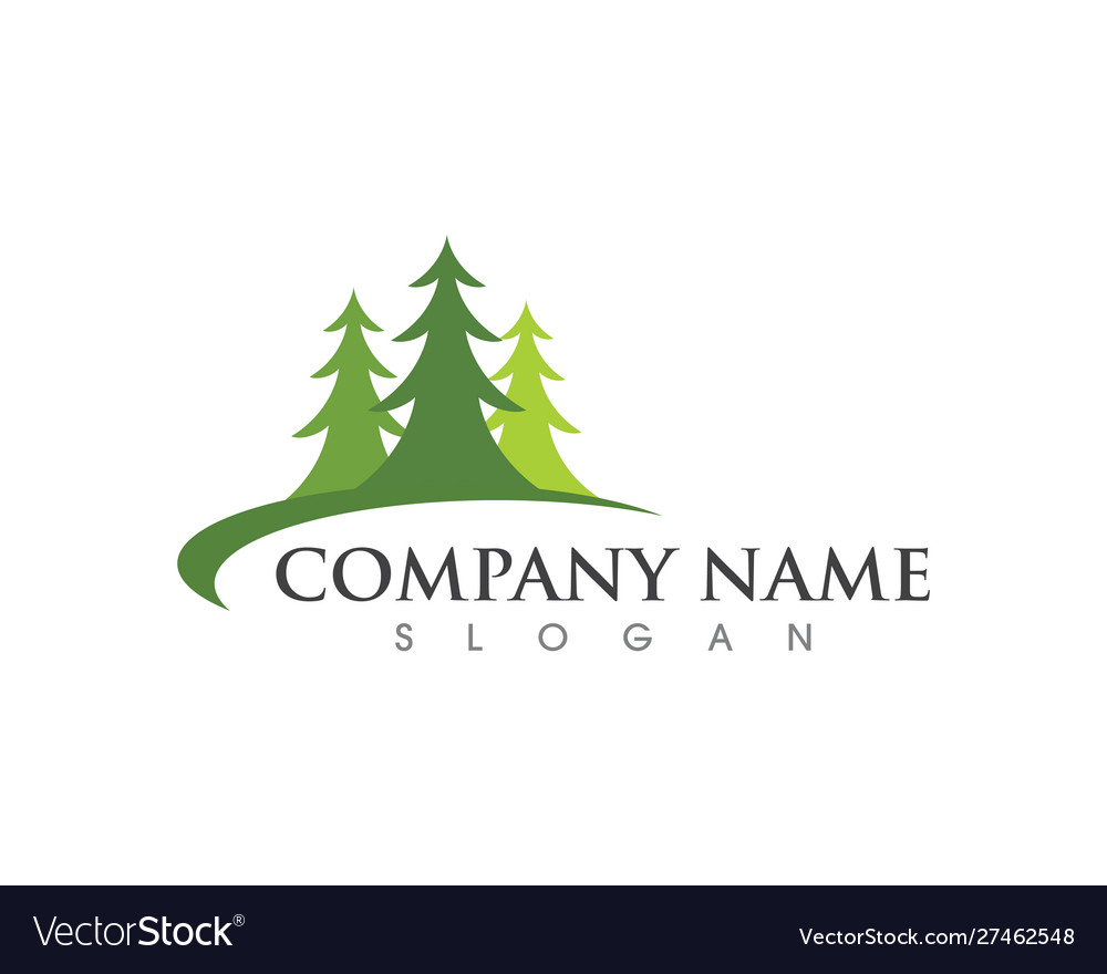 Cedar tree logo template Royalty Free Vector Image