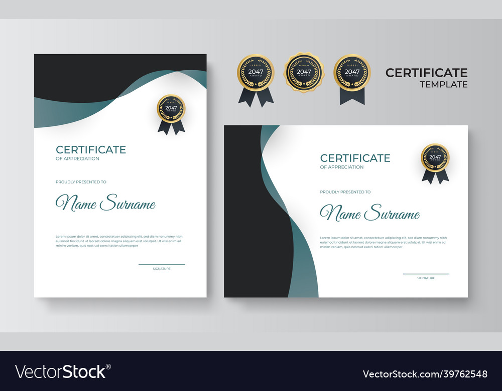 Certificate of appreciation template gold Vector Image