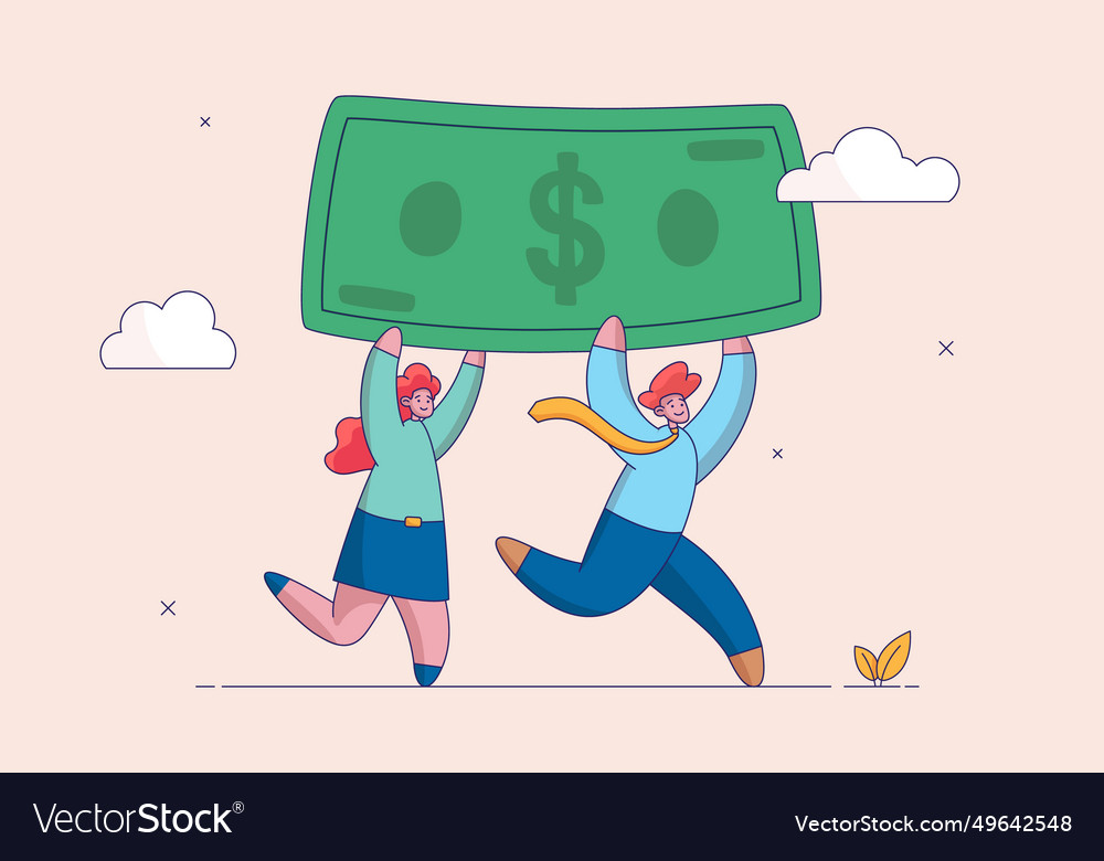 Economic and inflation concept people carry money Vector Image