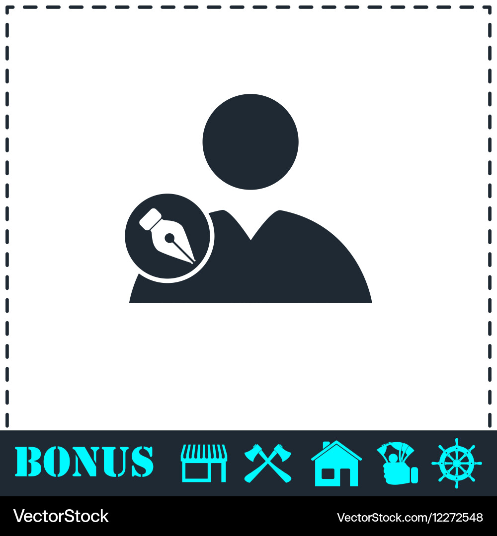User edit icon flat Royalty Free Vector Image - VectorStock