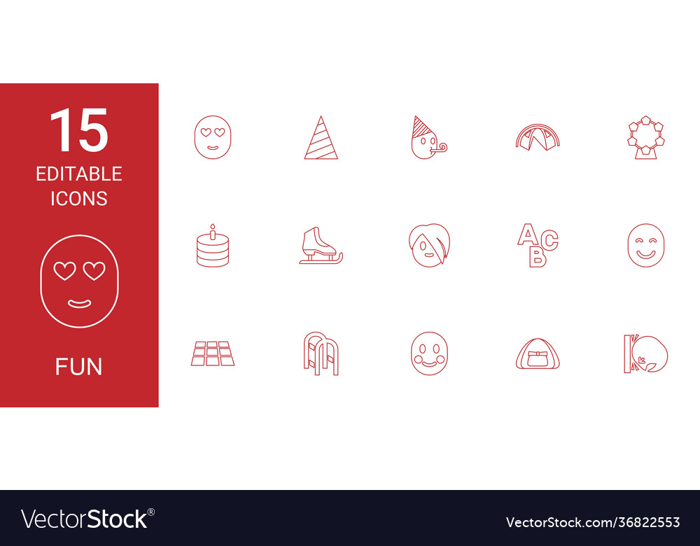 15 fun icons Royalty Free Vector Image - VectorStock