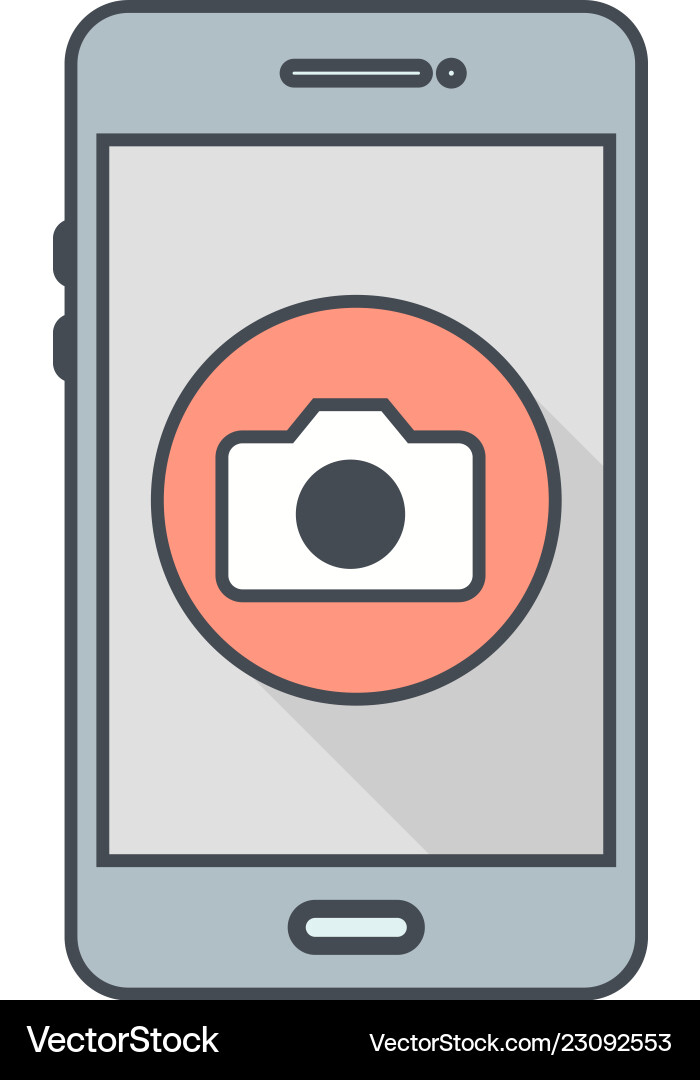 Camera mobile application icon Royalty Free Vector Image