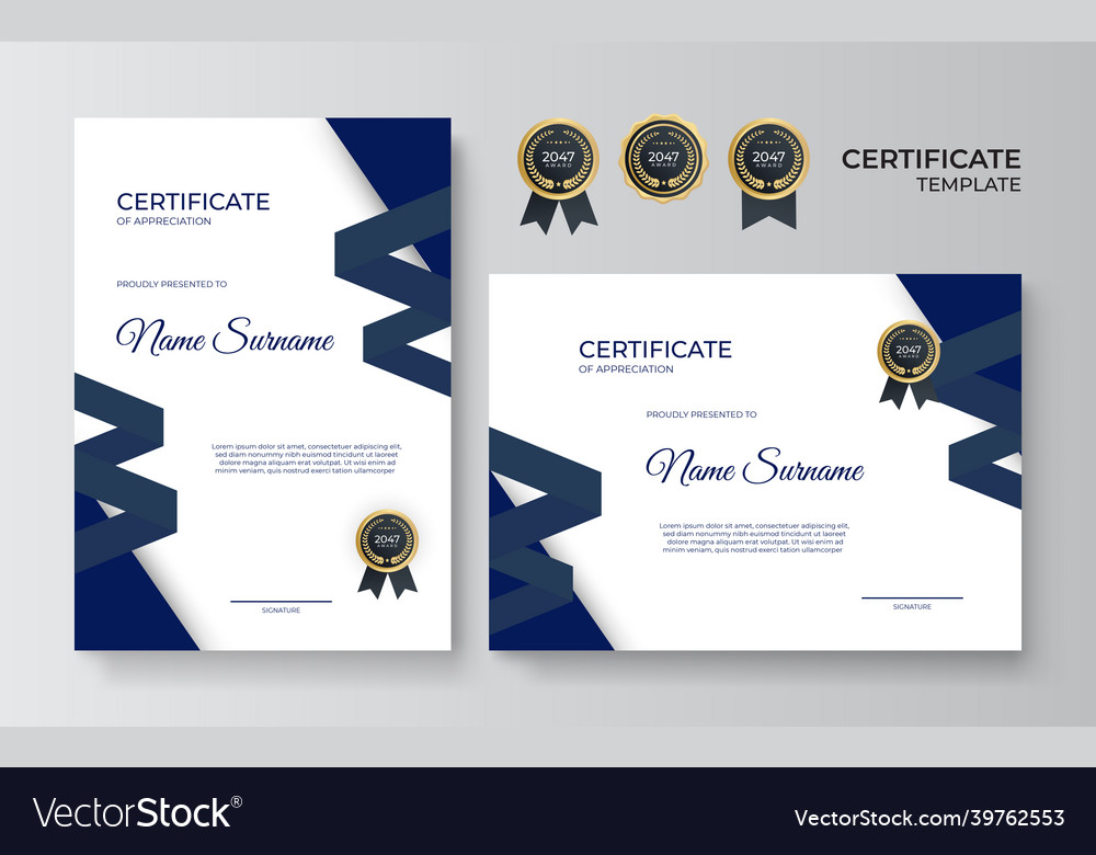 Certificate of appreciation template gold Vector Image