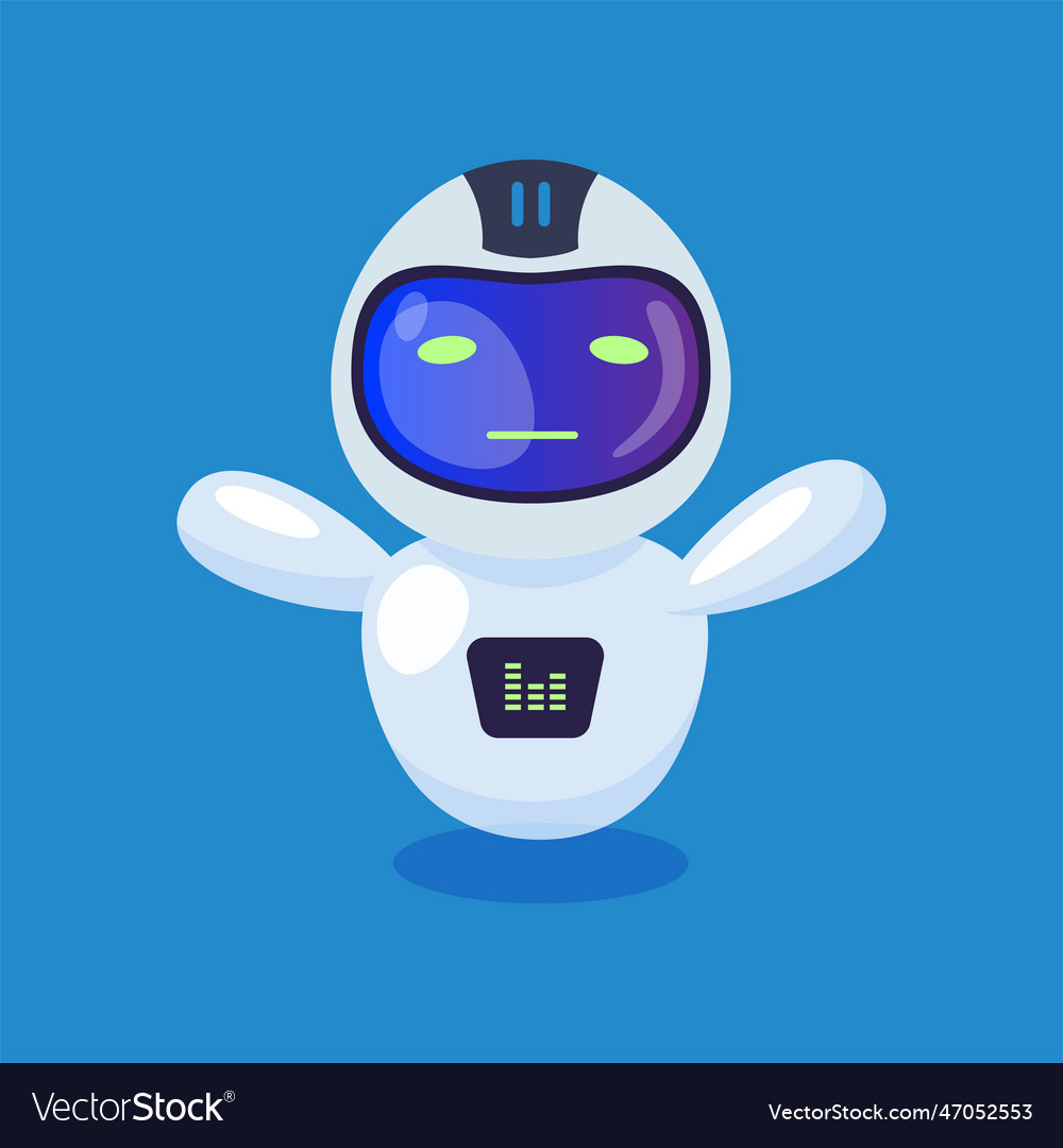 Cute chatbot or robot with straight face cartoon Vector Image