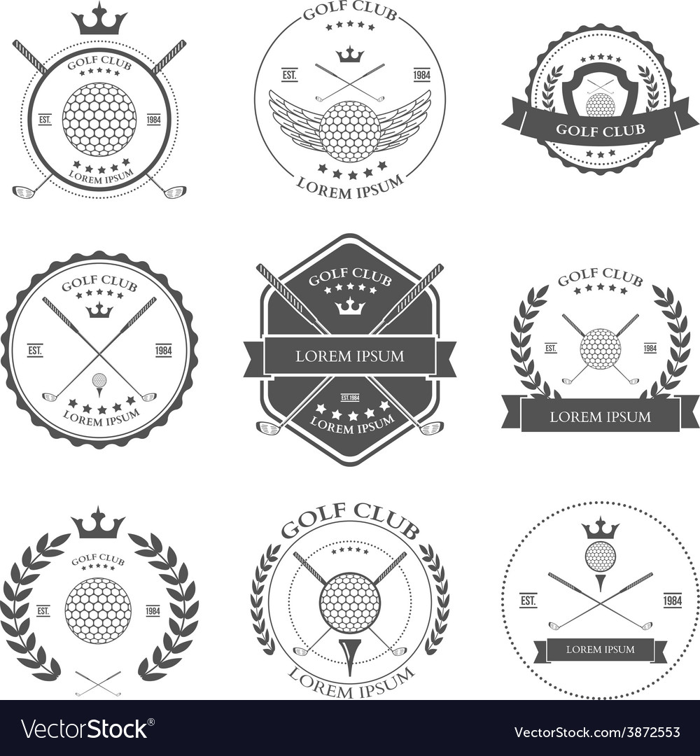 Golf labels and icons set Royalty Free Vector Image