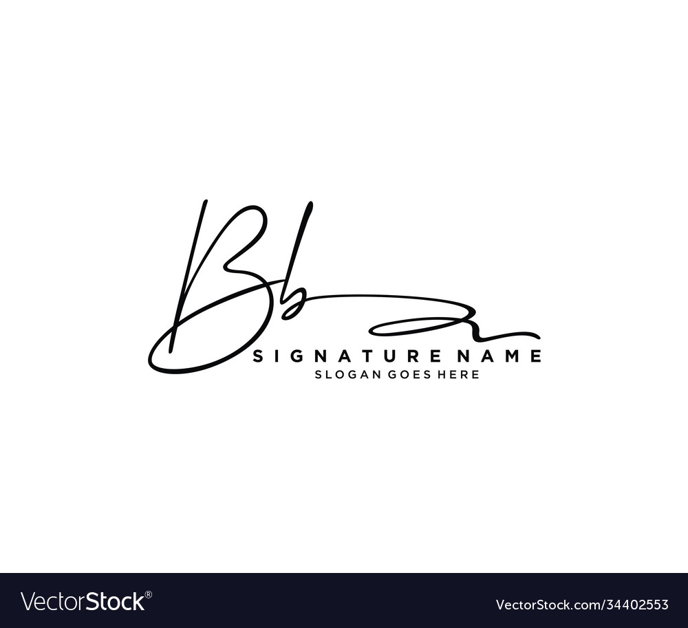 Letter bb signature logo template Royalty Free Vector Image