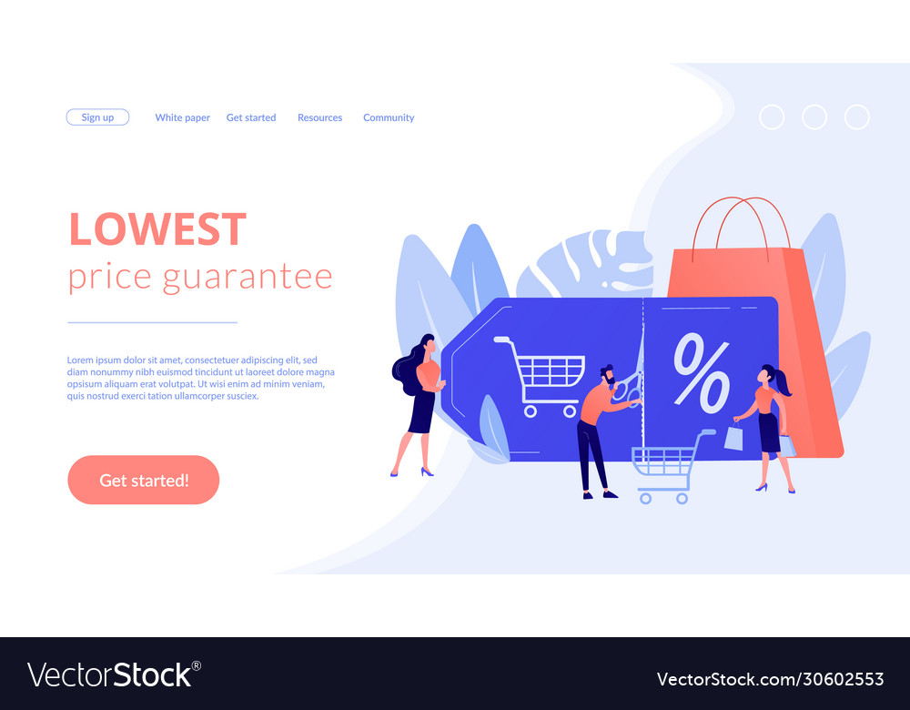 Markdown program concept landing page Royalty Free Vector