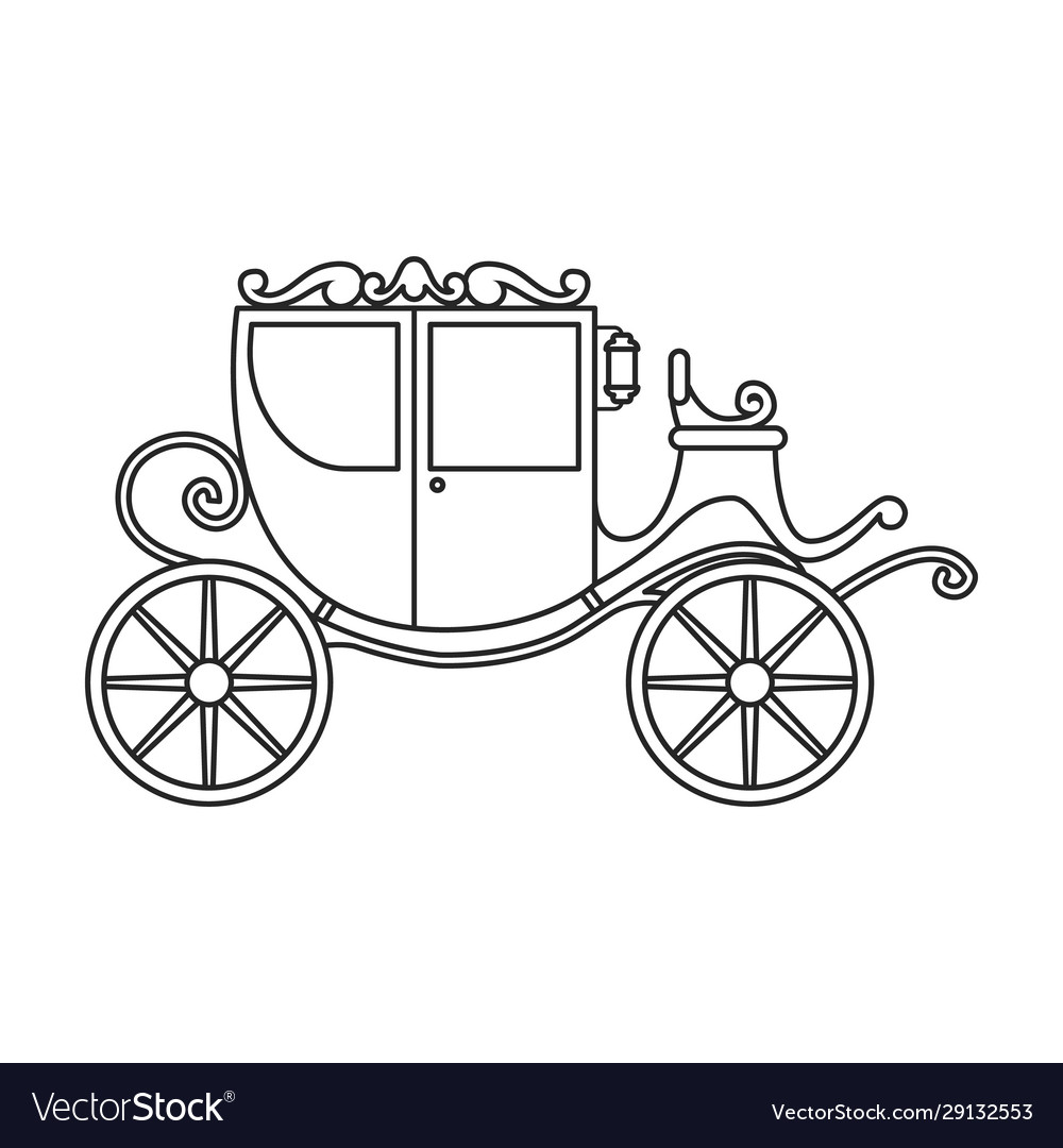 Retro brougham iconoutline line Royalty Free Vector Image