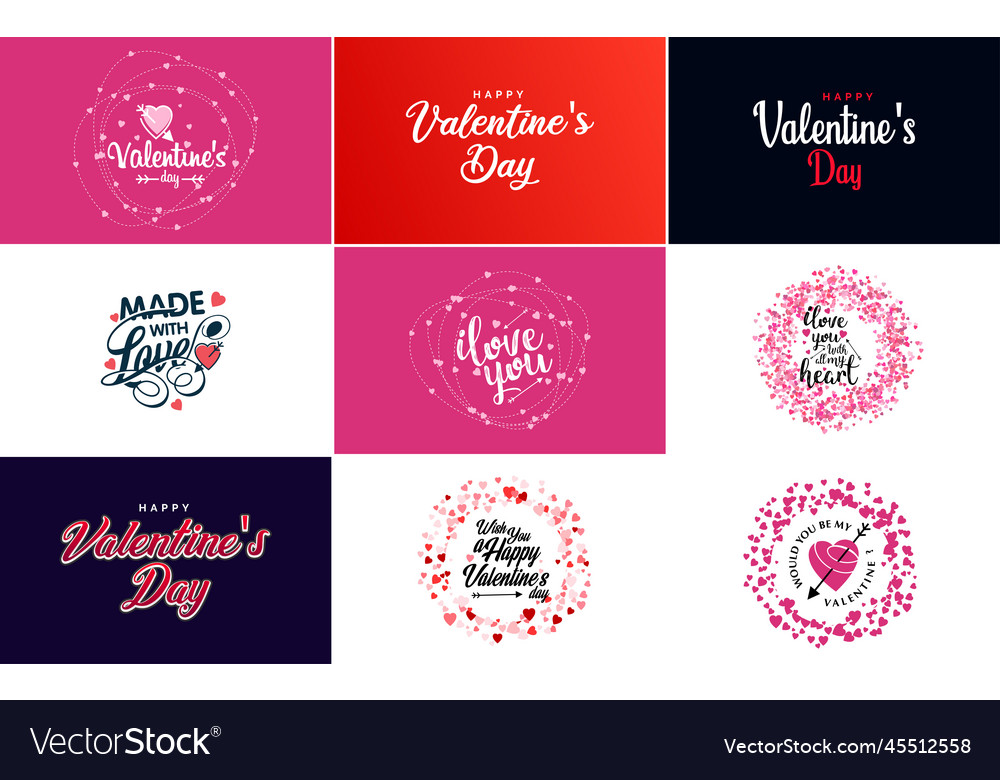 Be my valentine lettering with a heart design Vector Image