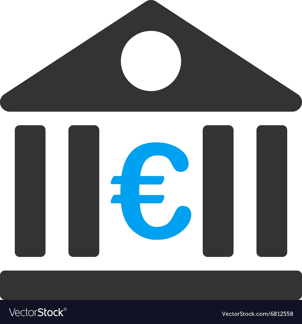 euro bank icon royalty free vector image vectorstock vectorstock