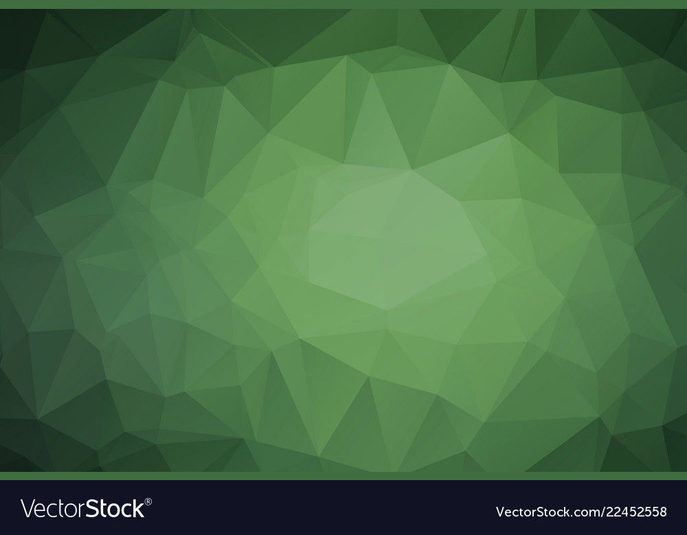 Geometrical background with triangles dark green Vector Image