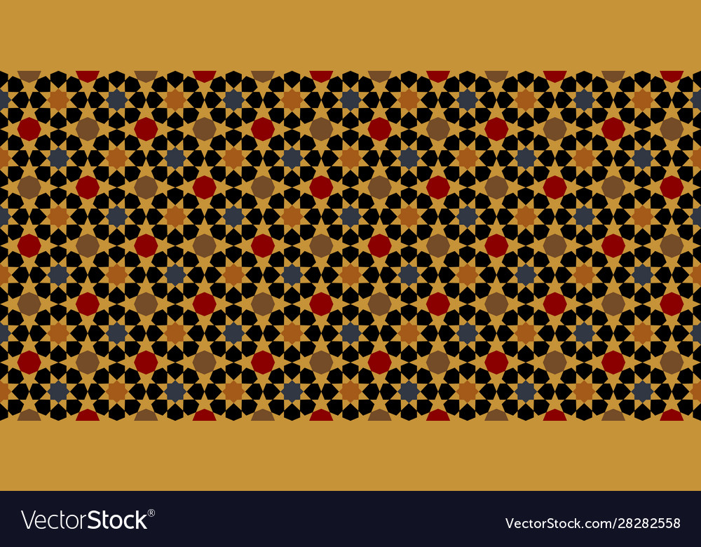 Gold moroccan motif tile pattern vector image Gold moroccan motif tile pattern