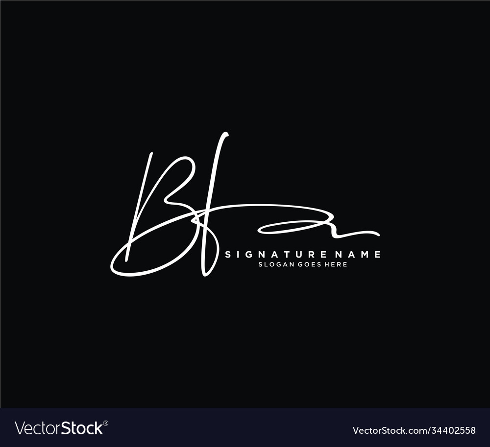 Letter bf signature logo template