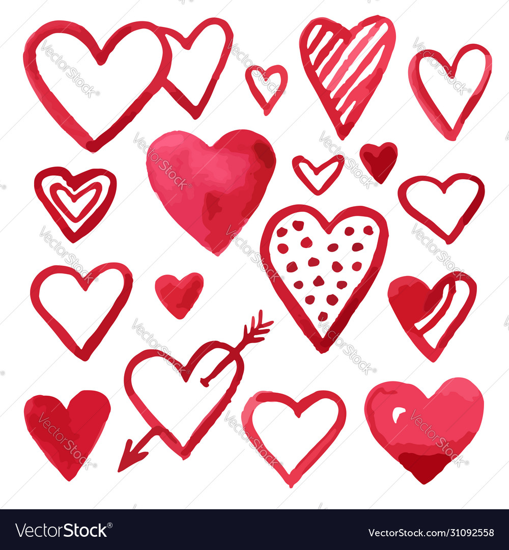 Valentine hearts collection Royalty Free Vector Image