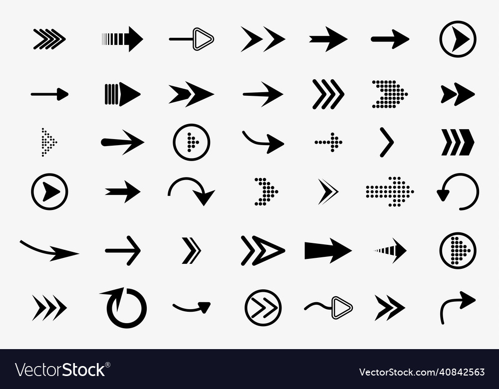 Black graphic direction sign computer screen arrow