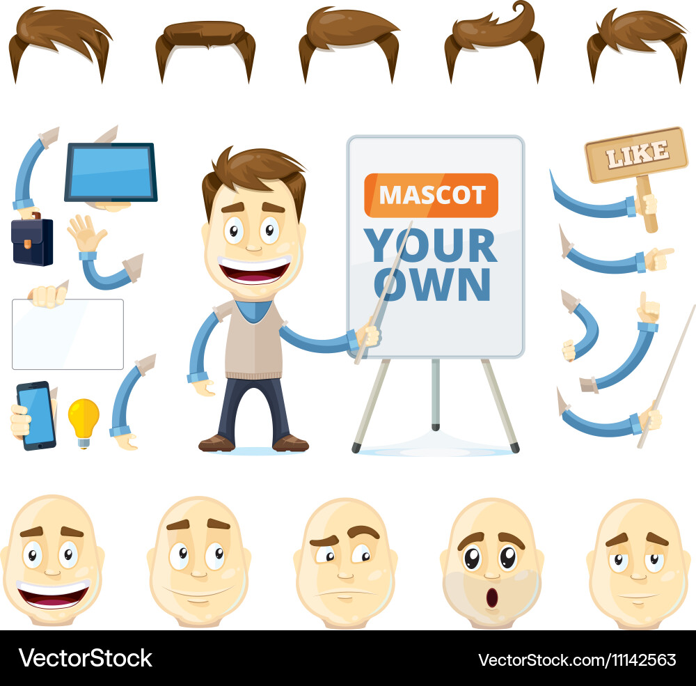 Businessman Creation Kit Royalty Free Vector Image