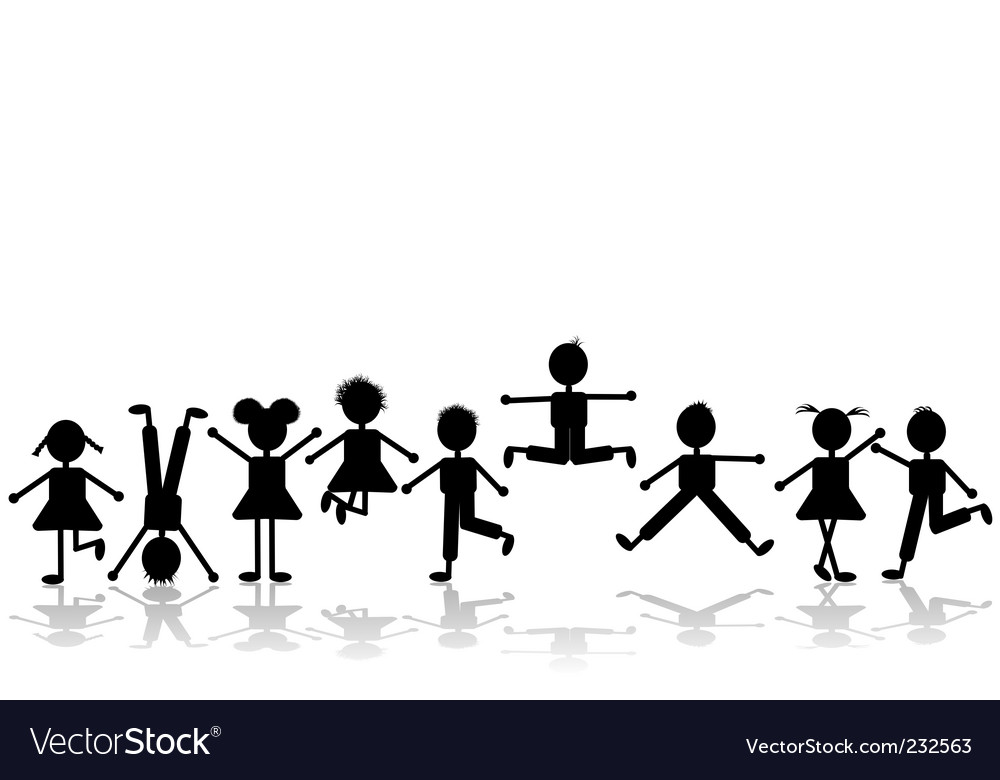 Children playing Royalty Free Vector Image - VectorStock