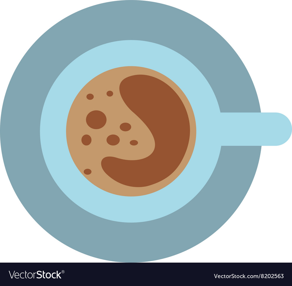 Coffee cup and saucer top view morning drink Vector Image