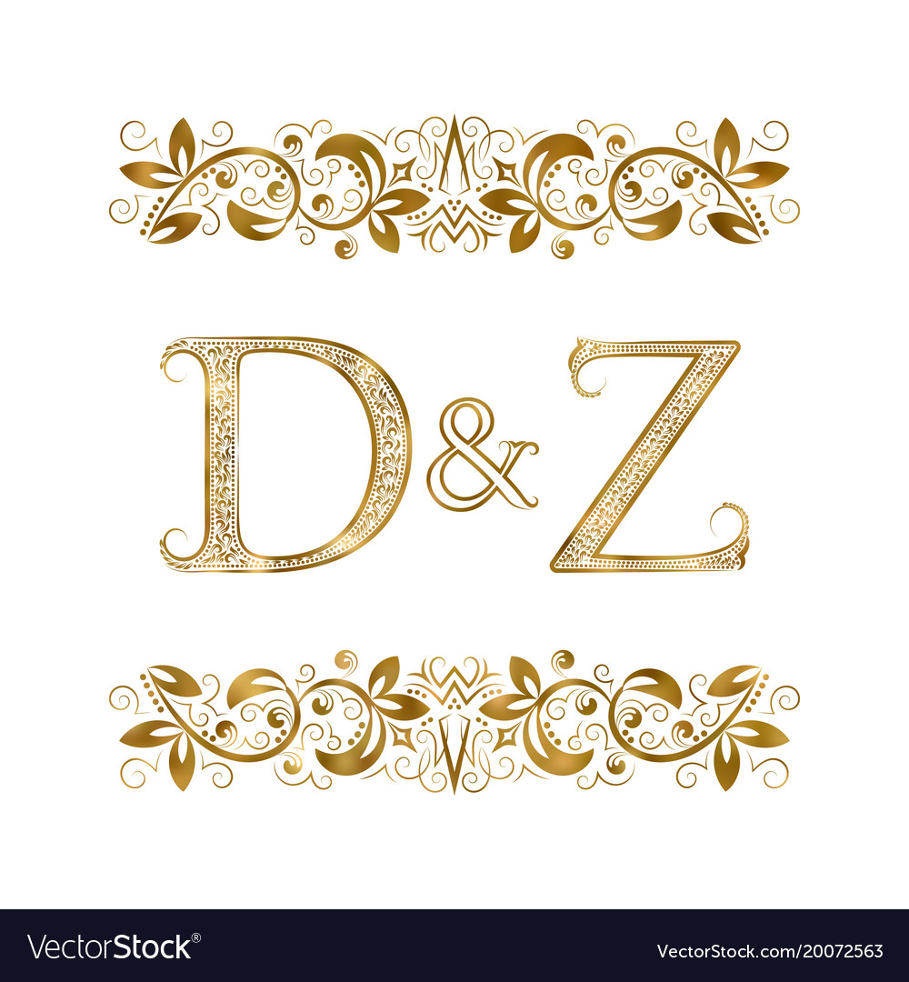 D and z vintage initials logo symbol the letters Vector Image