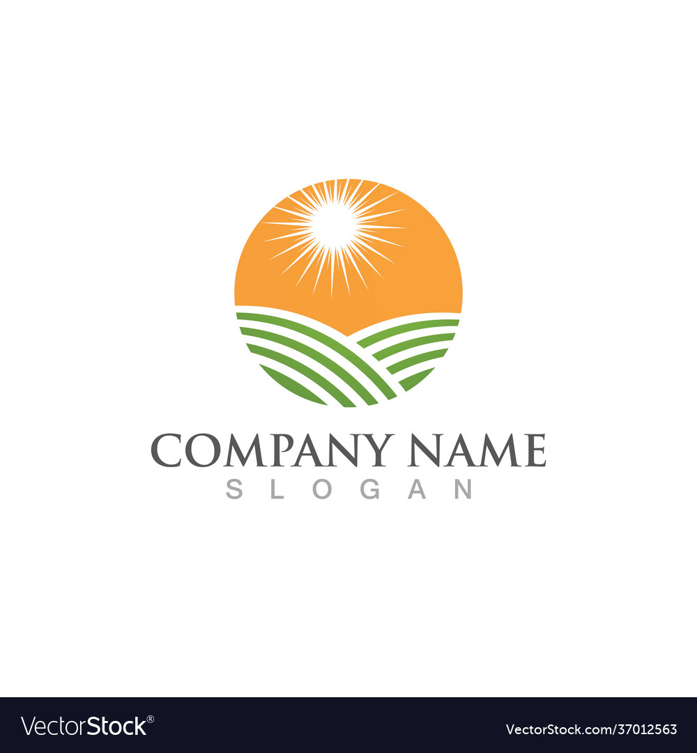 Farm Wheat Agriculture Organic Logo Icon Vector Image